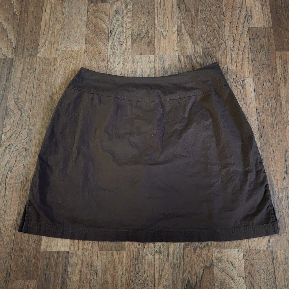 Sahalie Womens Brown Active Hiking Skort Side Zip Built-in Shorts Size 8 673
